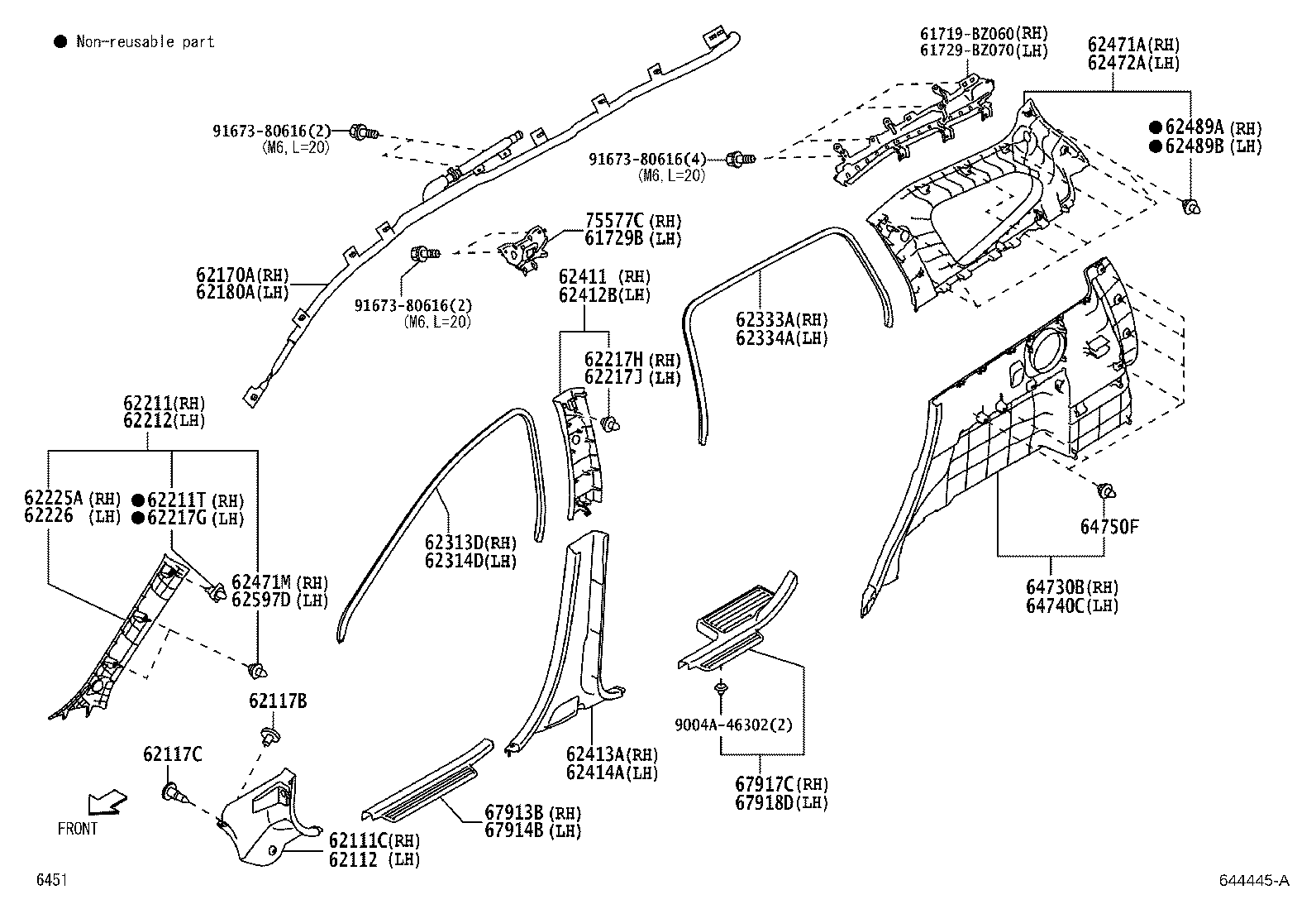 62333-BZ280 TRIM, REAR DOOR OPENING, RH product image