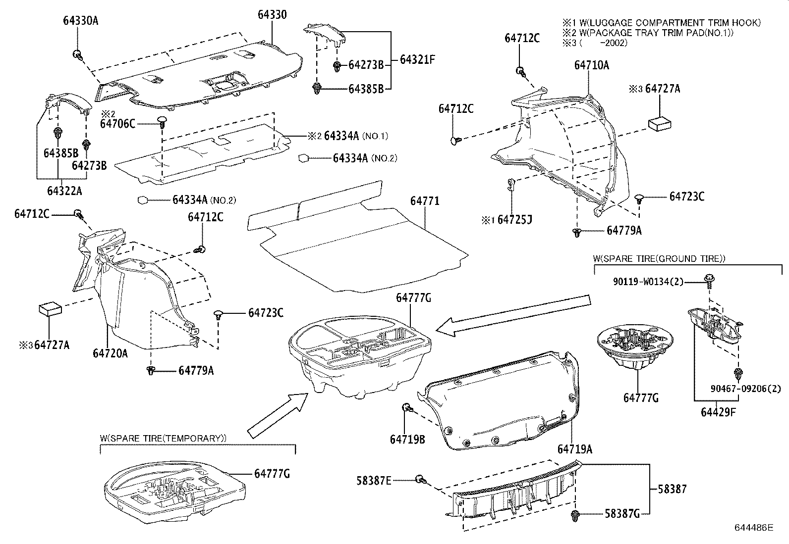 64429-02030 BOX, LUGGAGE COMPARTMENT TRIM product image