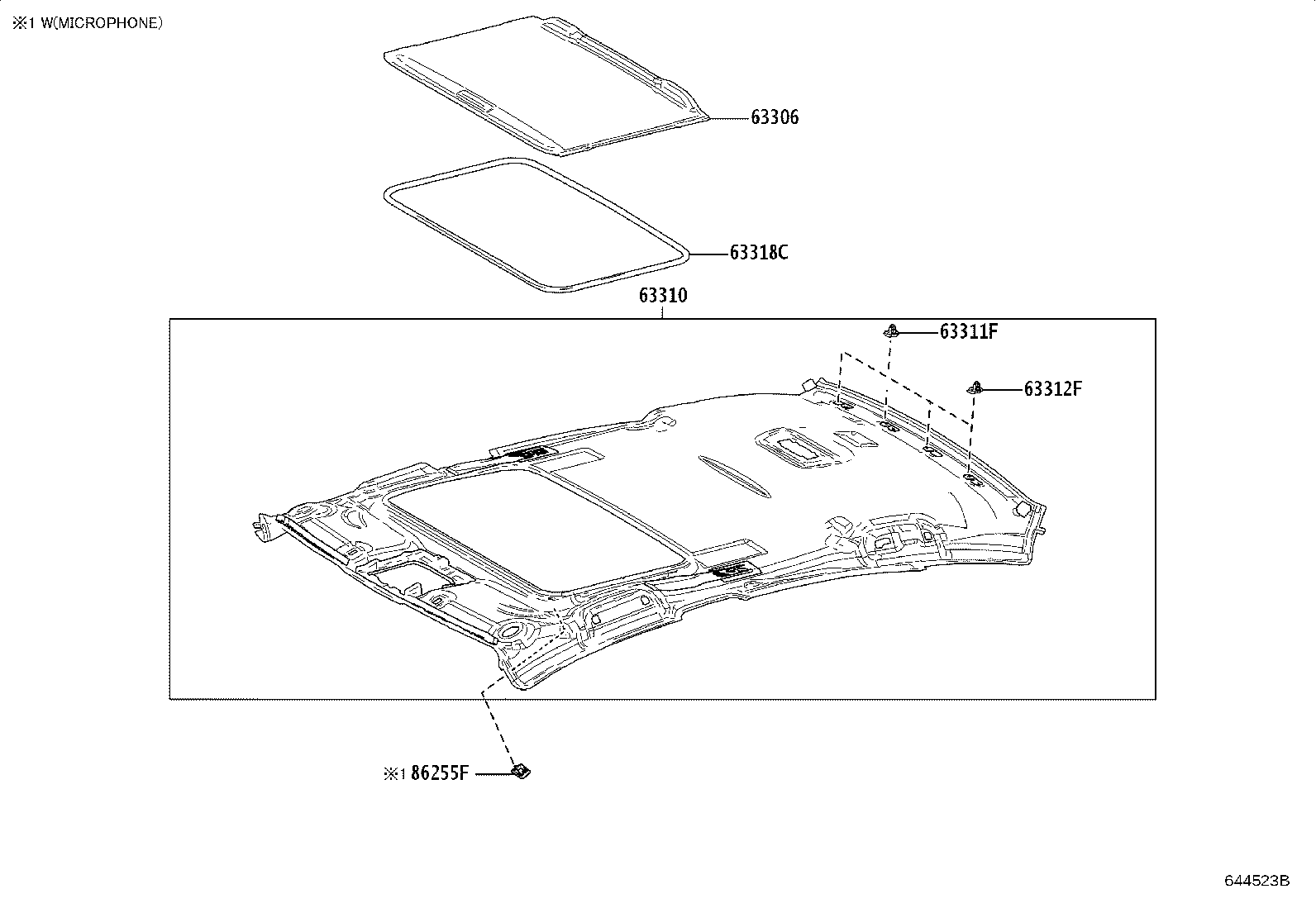 63306-07030-B0 TRIM SUB-ASSY, SUNSHADE product image