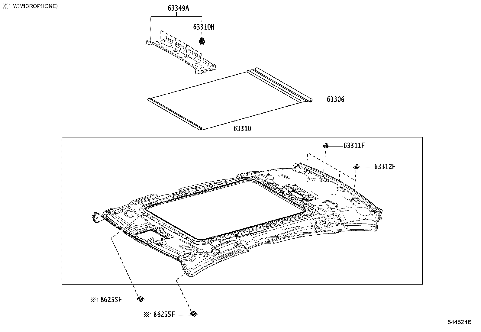 63306-07030-B0 TRIM SUB-ASSY, SUNSHADE product image