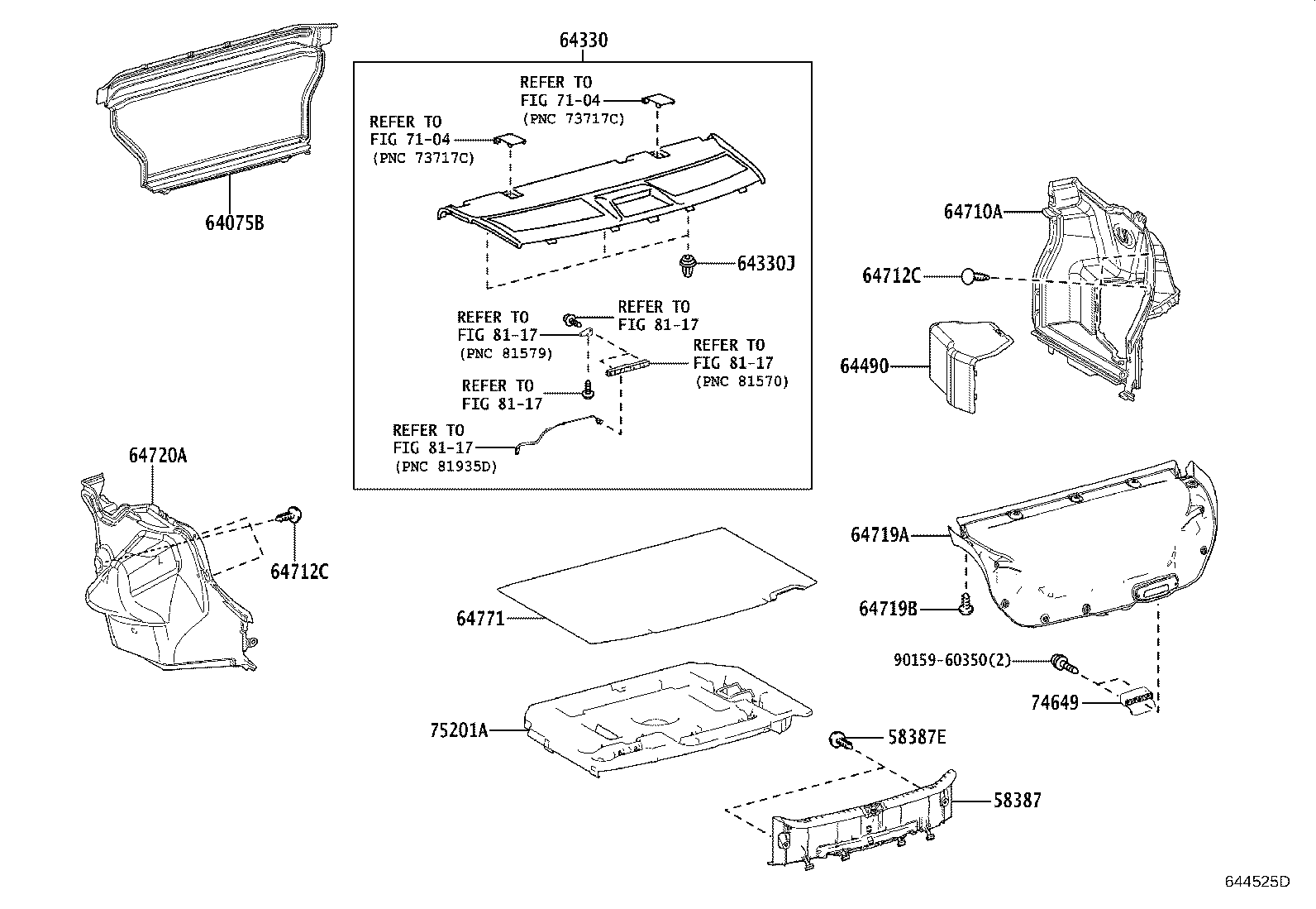 64720-02480-C1 COVER ASSY, LUGGAGE COMPARTMENT TRIM, LH product image