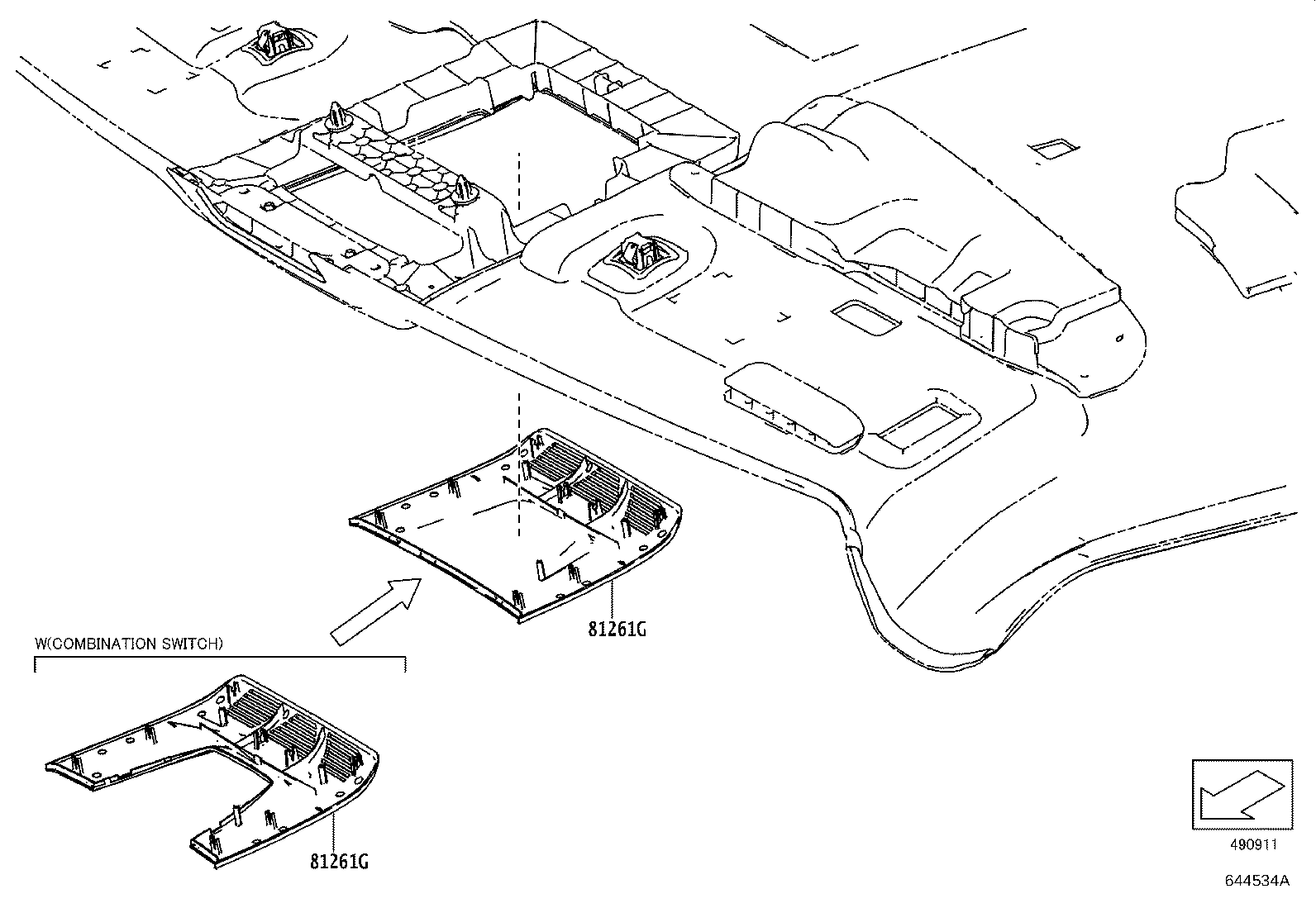 Toyota 63311-WAA02 HEADLINING ASSY, ROOF