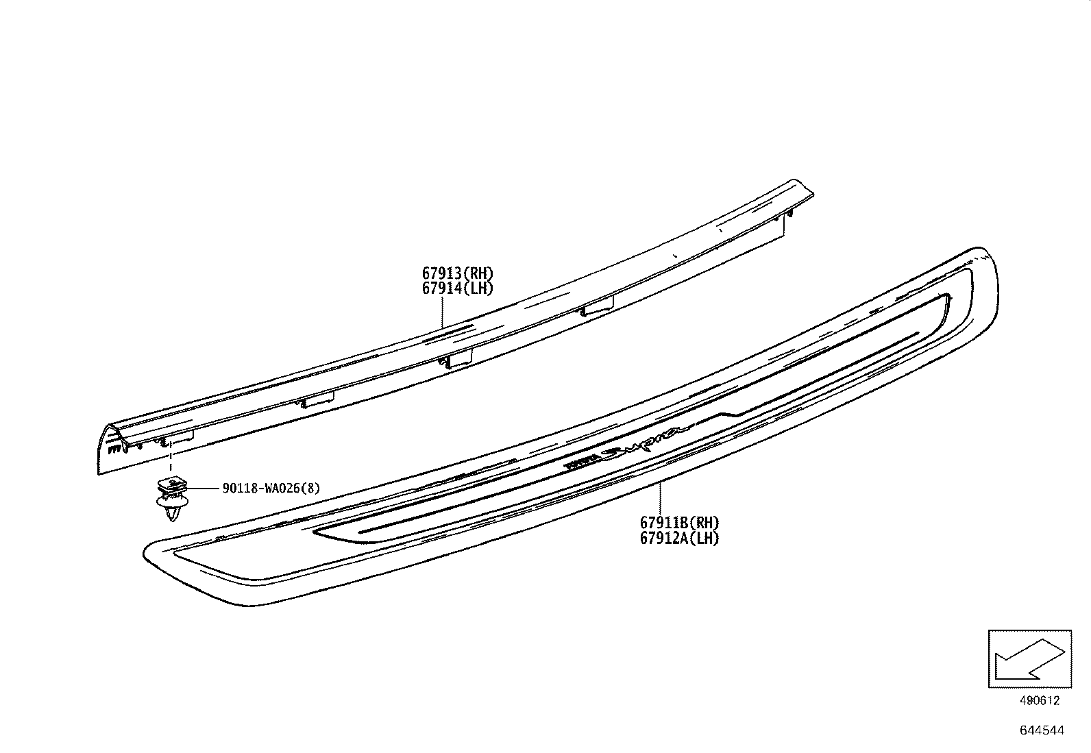 67914-WAA01 PLATE, FRONT DOOR SCUFF, LH product image