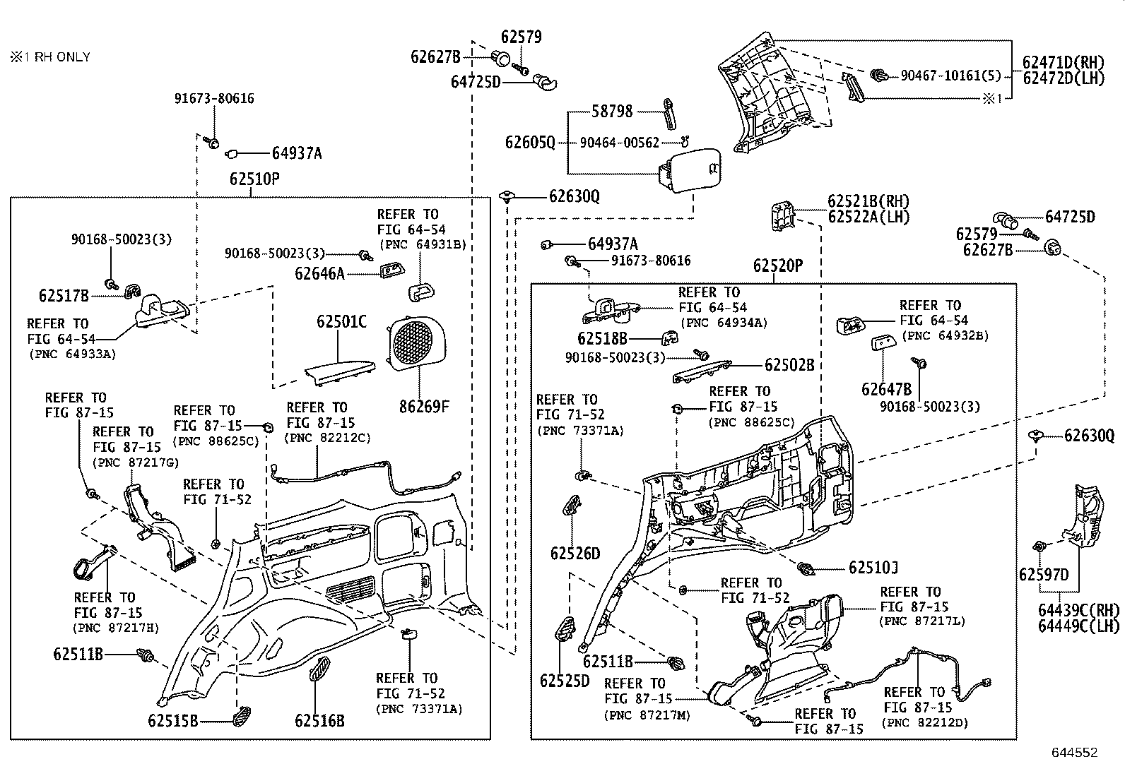 62170-60160 AIR BAG ASSY, CURTAIN SHIELD, RH product image