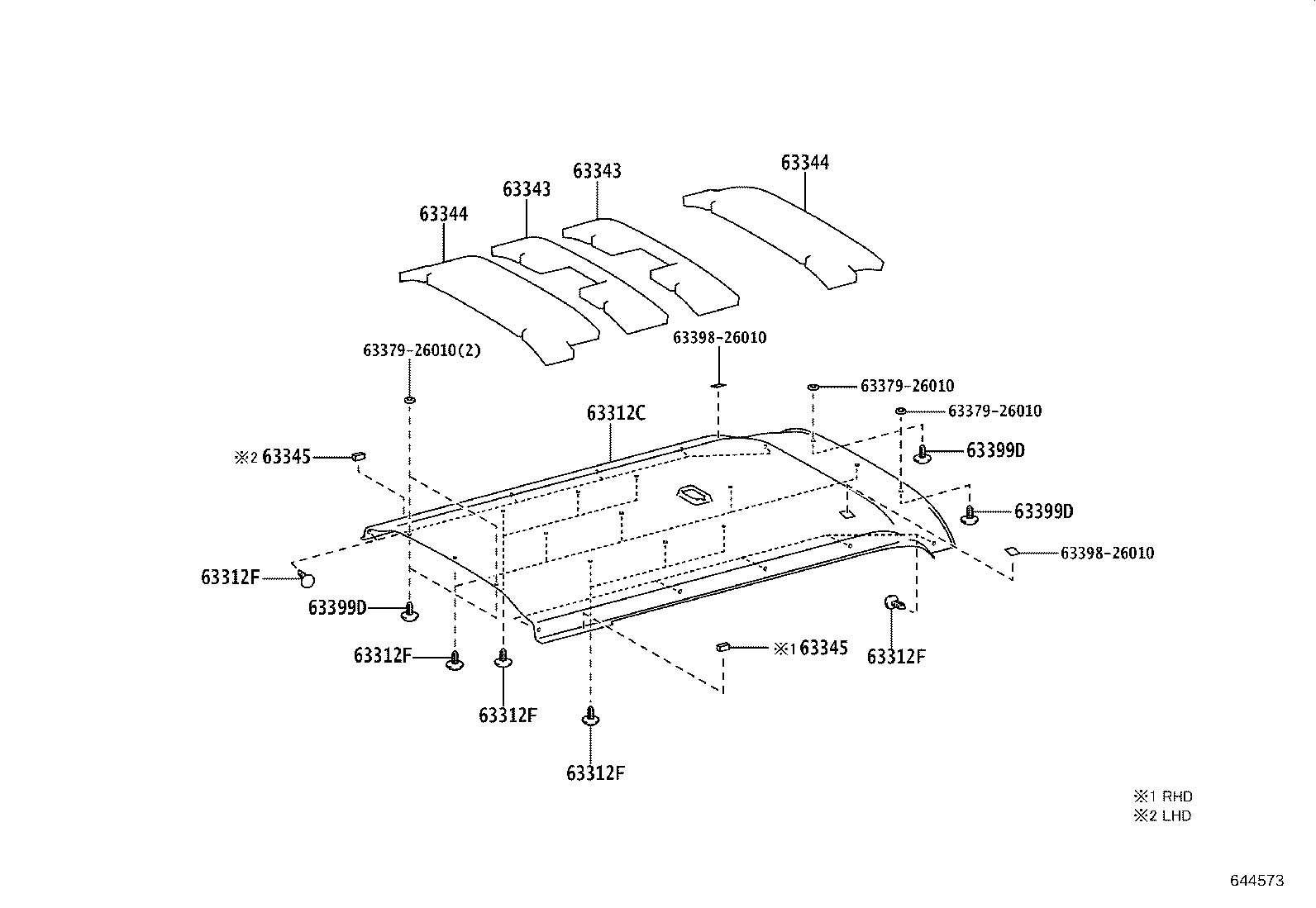 63341-26210 PAD, ROOF SILENCER product image