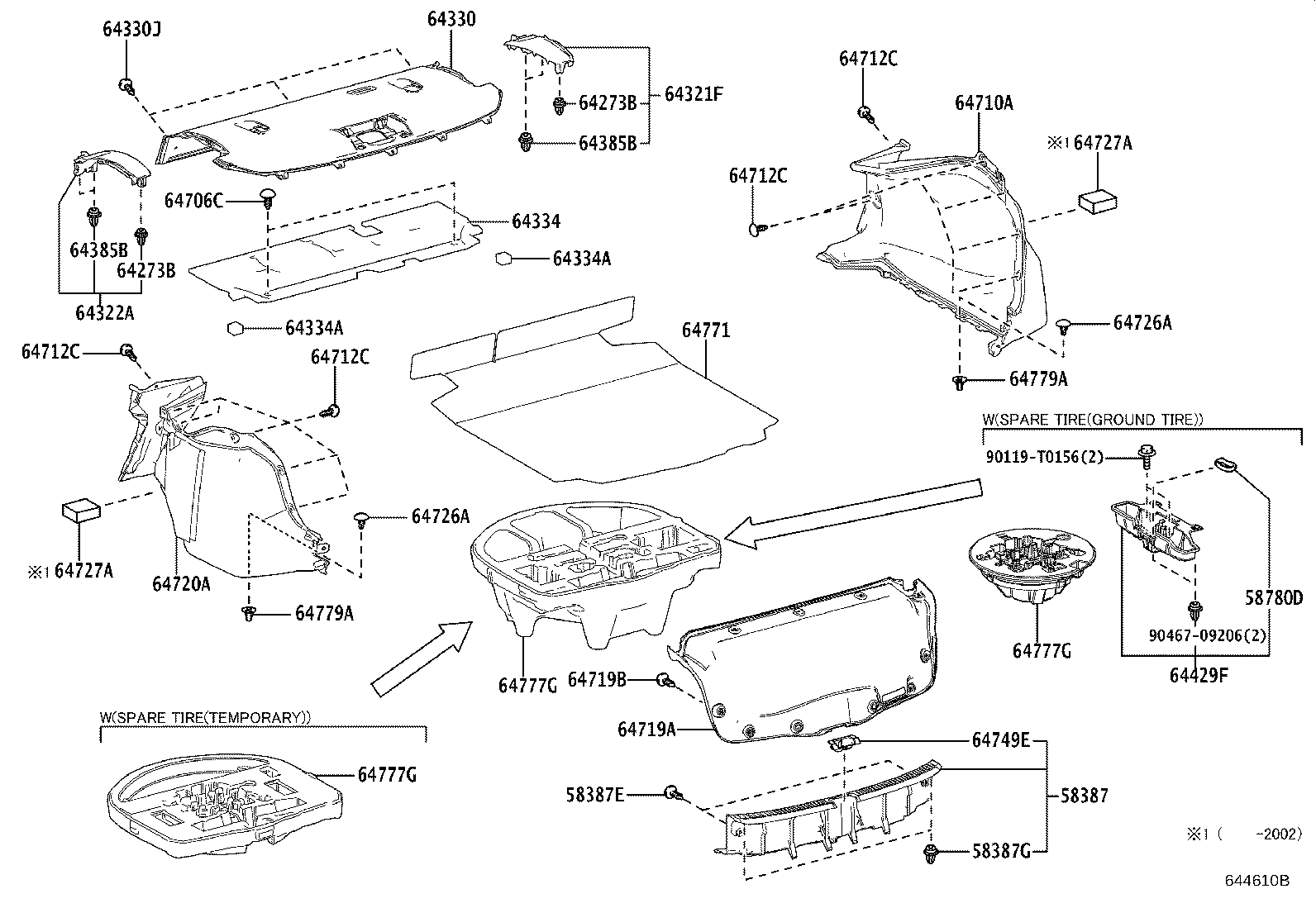 64429-02050 BOX, LUGGAGE COMPARTMENT TRIM product image