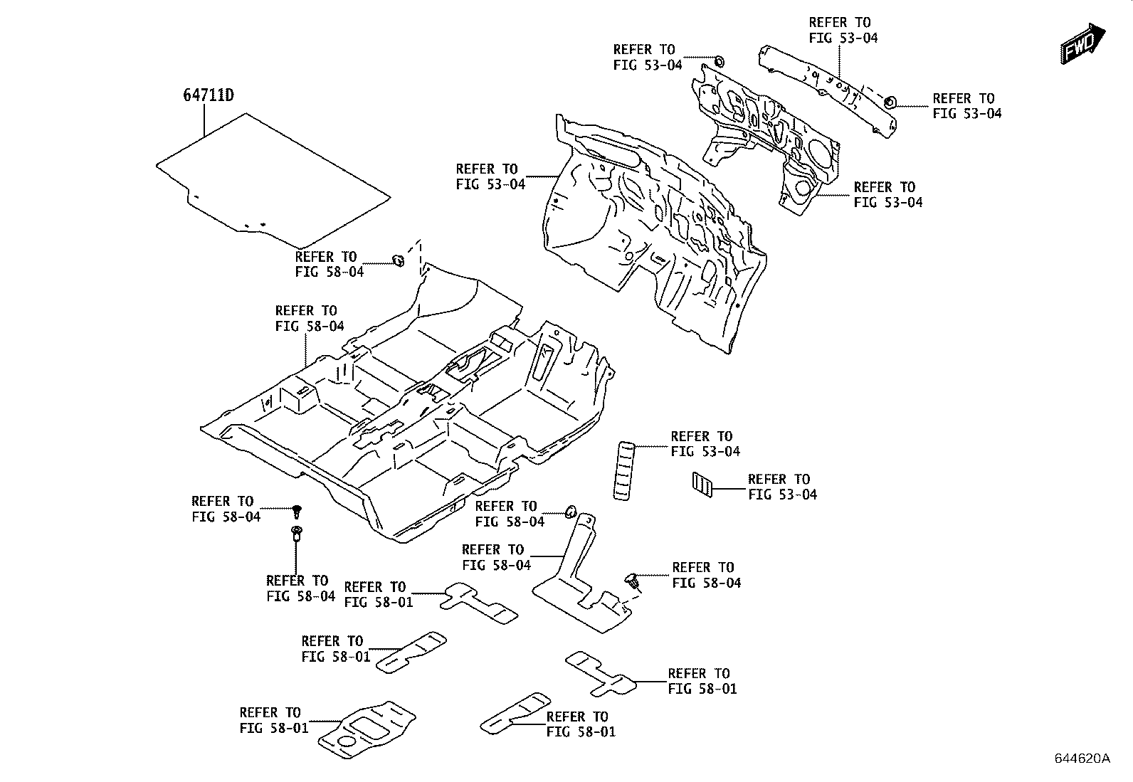 64362-WC001 HINGE, PACKAGE TRAY TRIM, LH product image