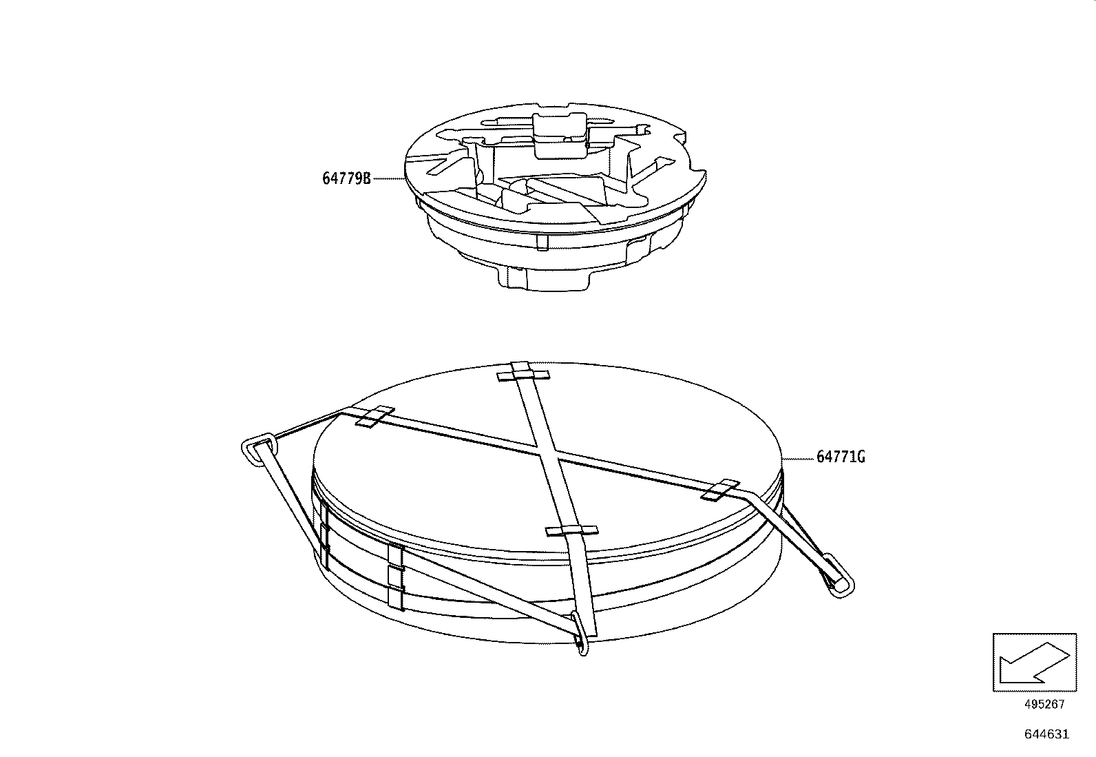 64779-WAA01 STOPPER, SPARE WHEEL COVER product image