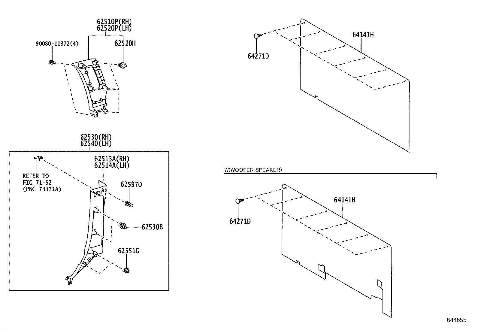 64141-0C021 SILENCER, BACK PANEL, NO.1 product image