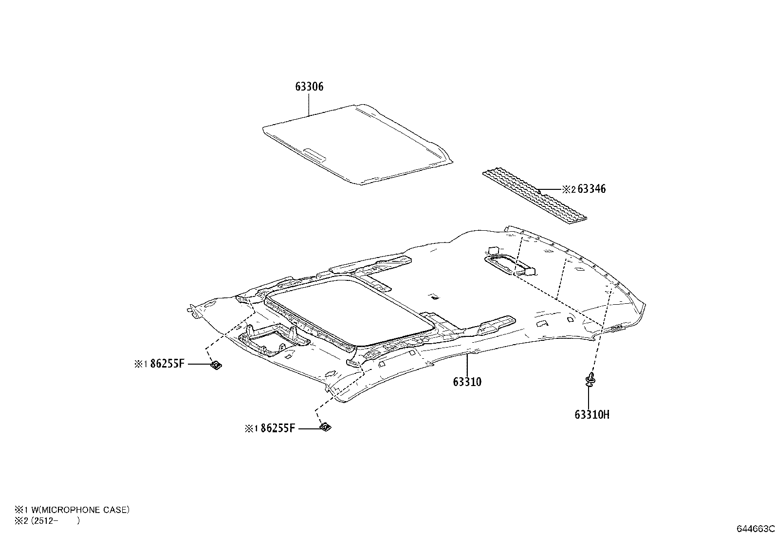 63352-02150 PAD, ROOF HEADLINING, NO.2 product image
