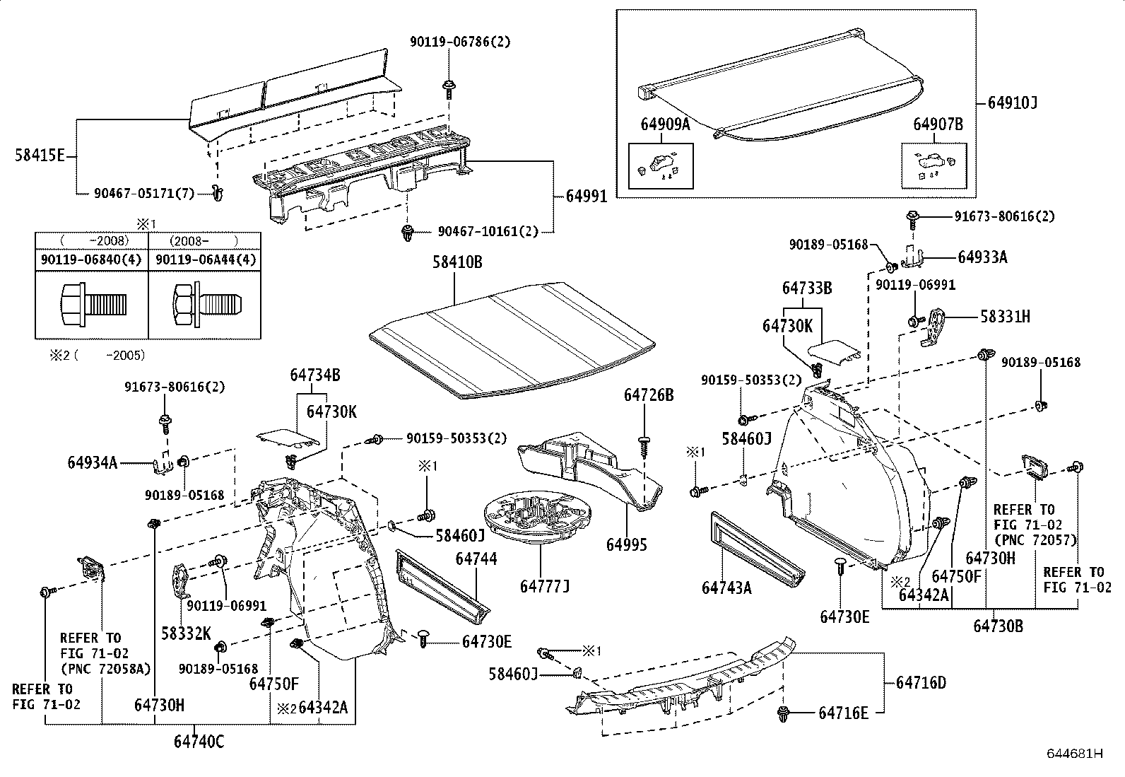 58331-12120 BRACKET, LUGGAGE COMPARTMENT TRIM, NO.1 product image
