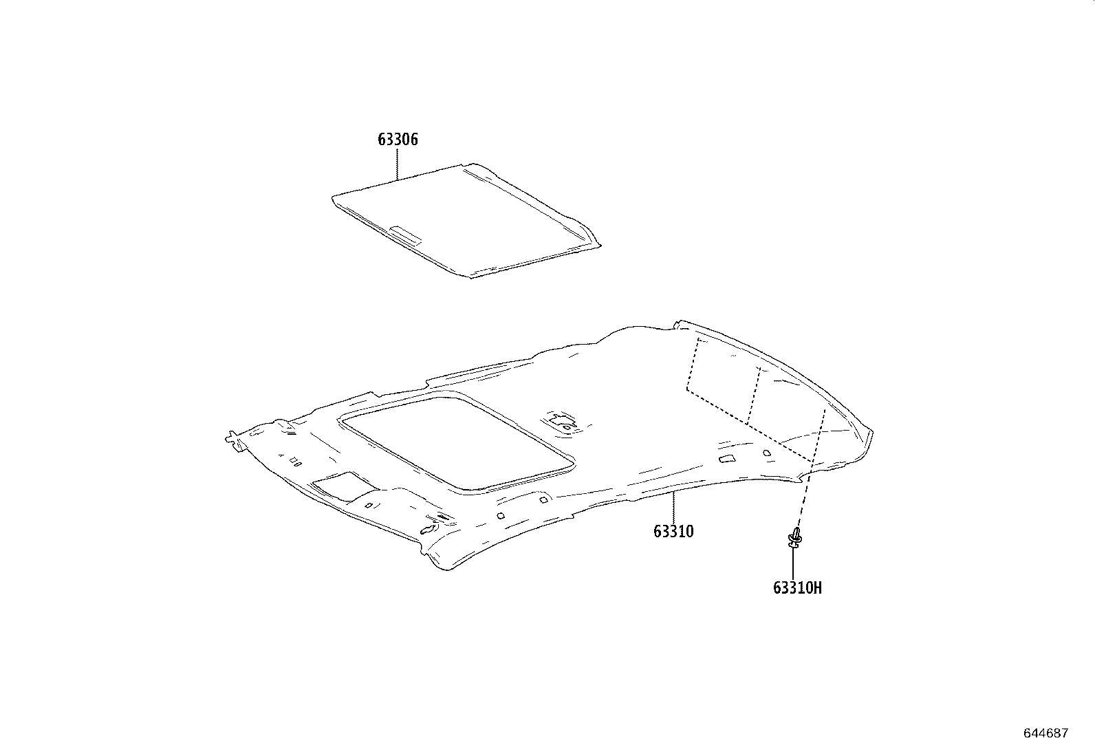 63352-02080 PAD, ROOF HEADLINING, NO.2 product image