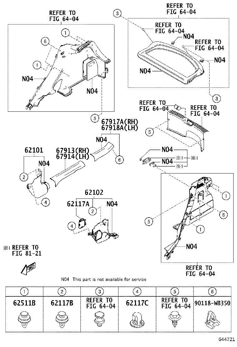 62331-WB002 WEATHERSTRIP, REAR DOOR OPENING TRIM, RH product image