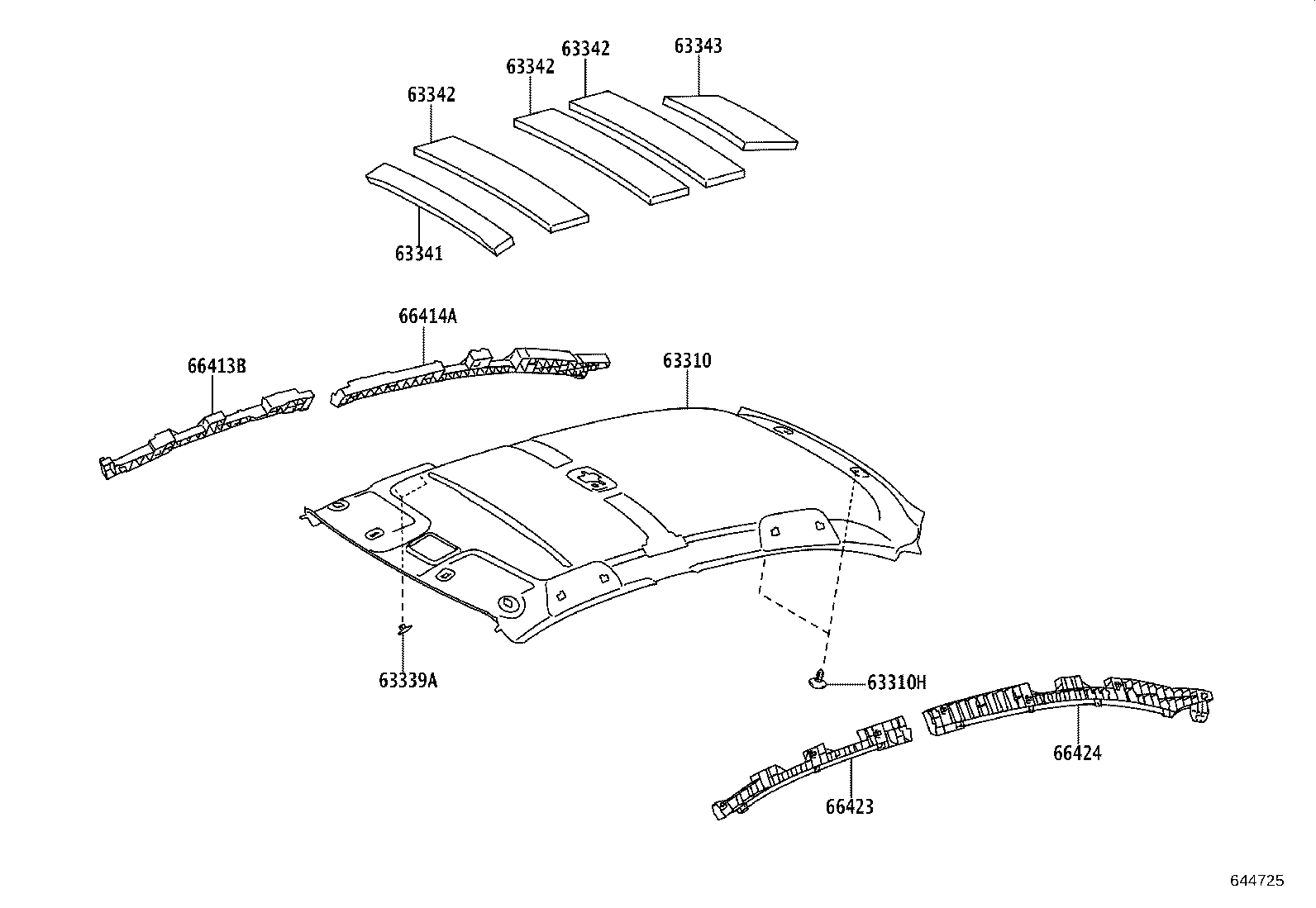 63351-0D080 PAD, ROOF HEADLINING product image
