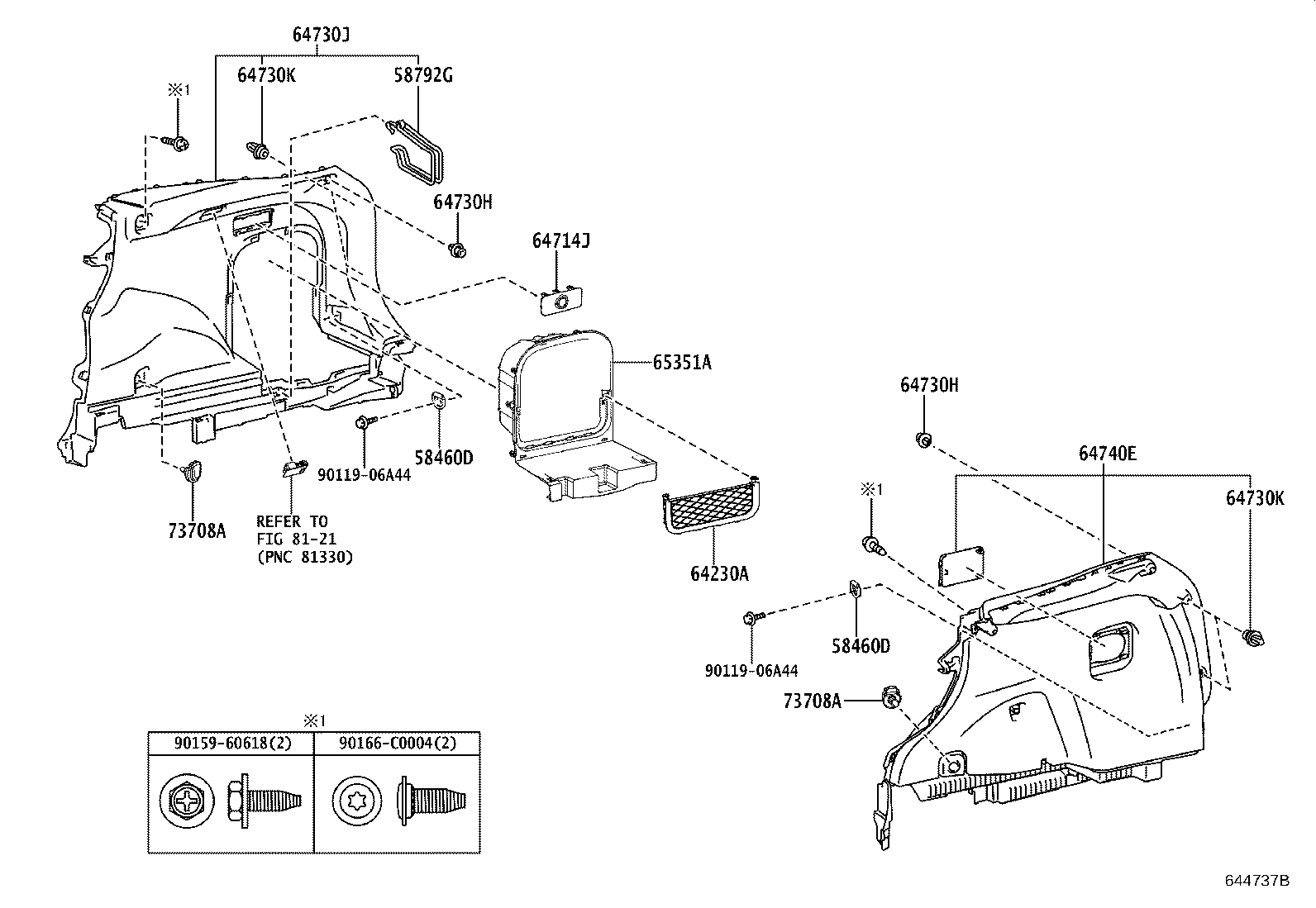 58577-0R080-C0 PLATE, REAR FLOOR MAT SUPPORT SIDE, NO.1 product image