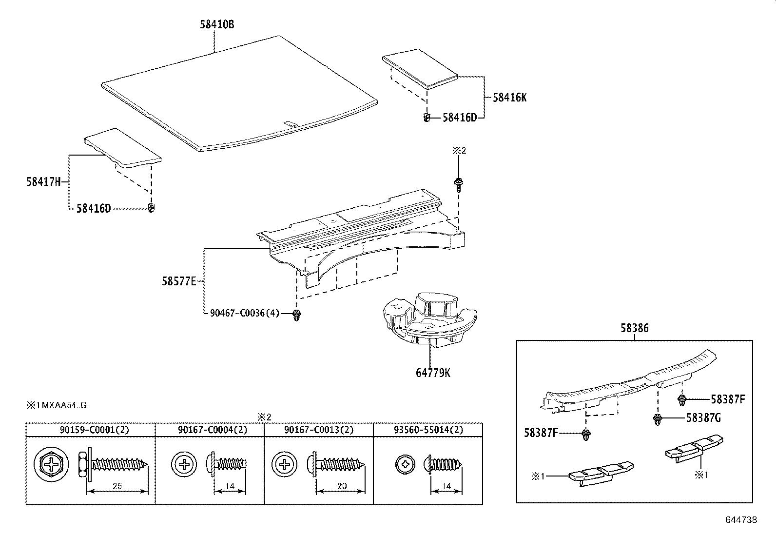 58577-0R080-C0 PLATE, REAR FLOOR MAT SUPPORT SIDE, NO.1 product image
