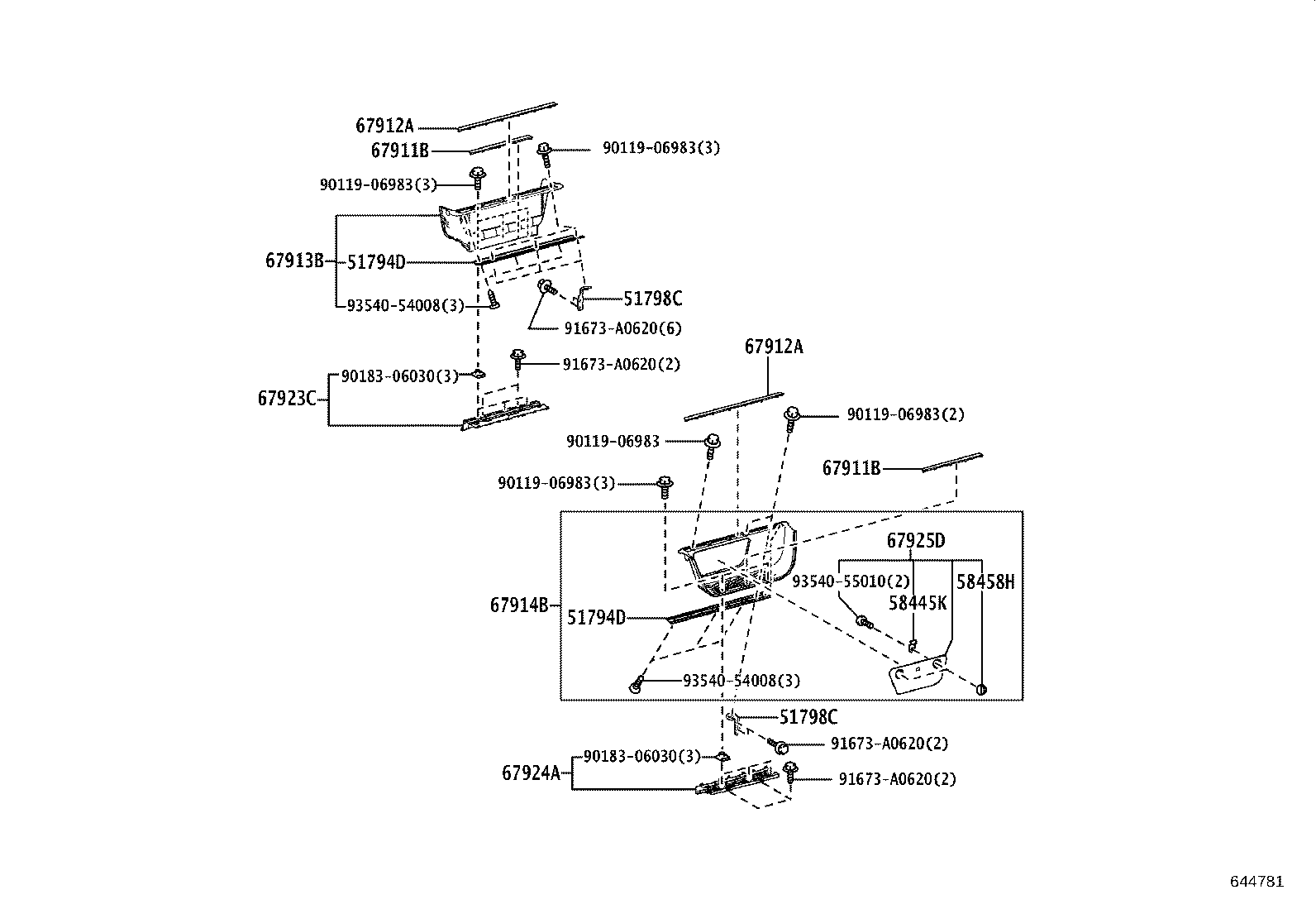 62472-26440-C1 GARNISH, REAR PILLAR, UPPER LH product image