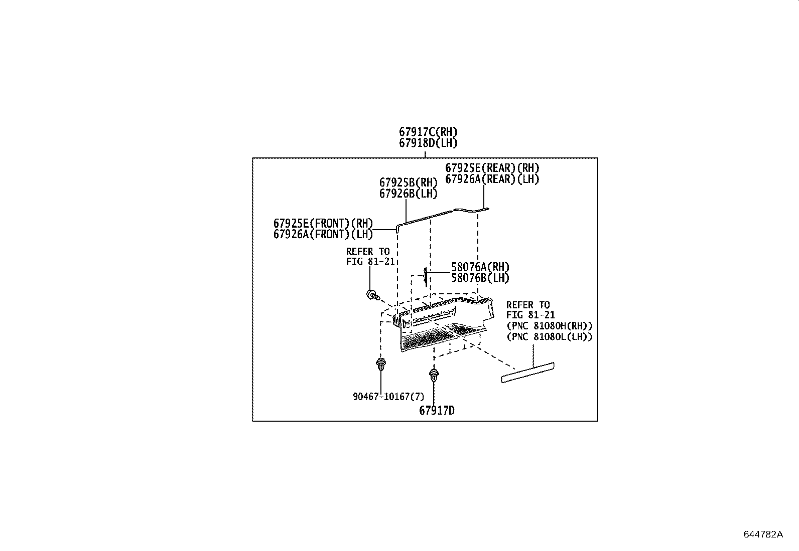 62472-26440-C1 GARNISH, REAR PILLAR, UPPER LH product image