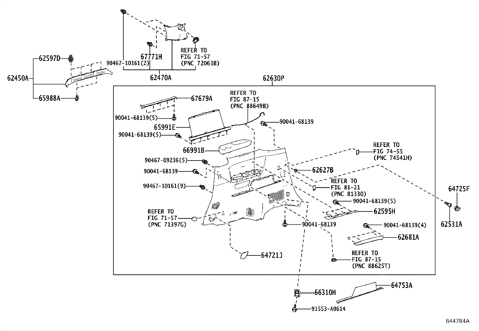 62170-58040 AIR BAG ASSY, CURTAIN SHIELD, RH product image