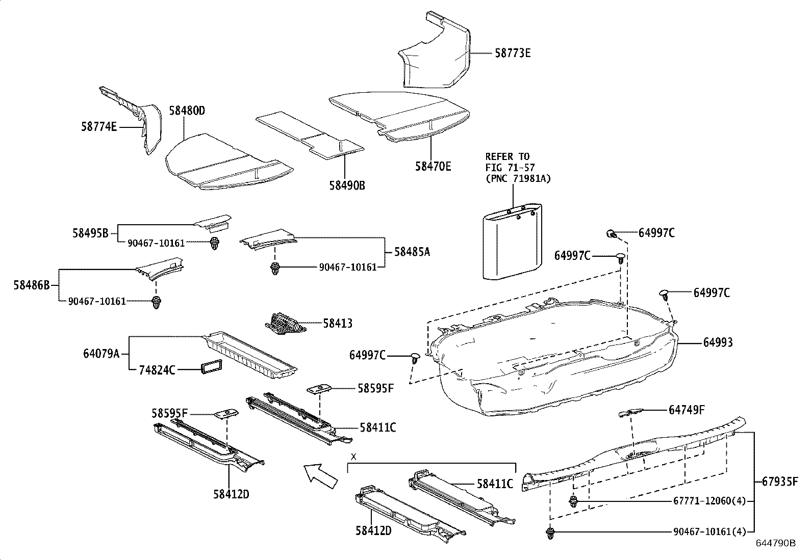 58412-58020-C0 COVER, DECK RAIL, NO.2 product image