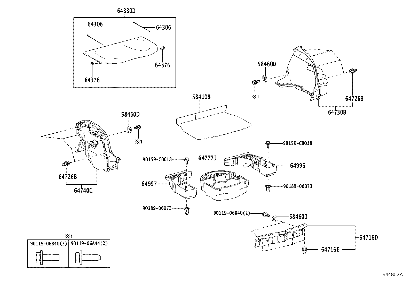 64306-F4030 SUSPENDER SUB-ASSY, PACKAGE TRAY TRIM product image