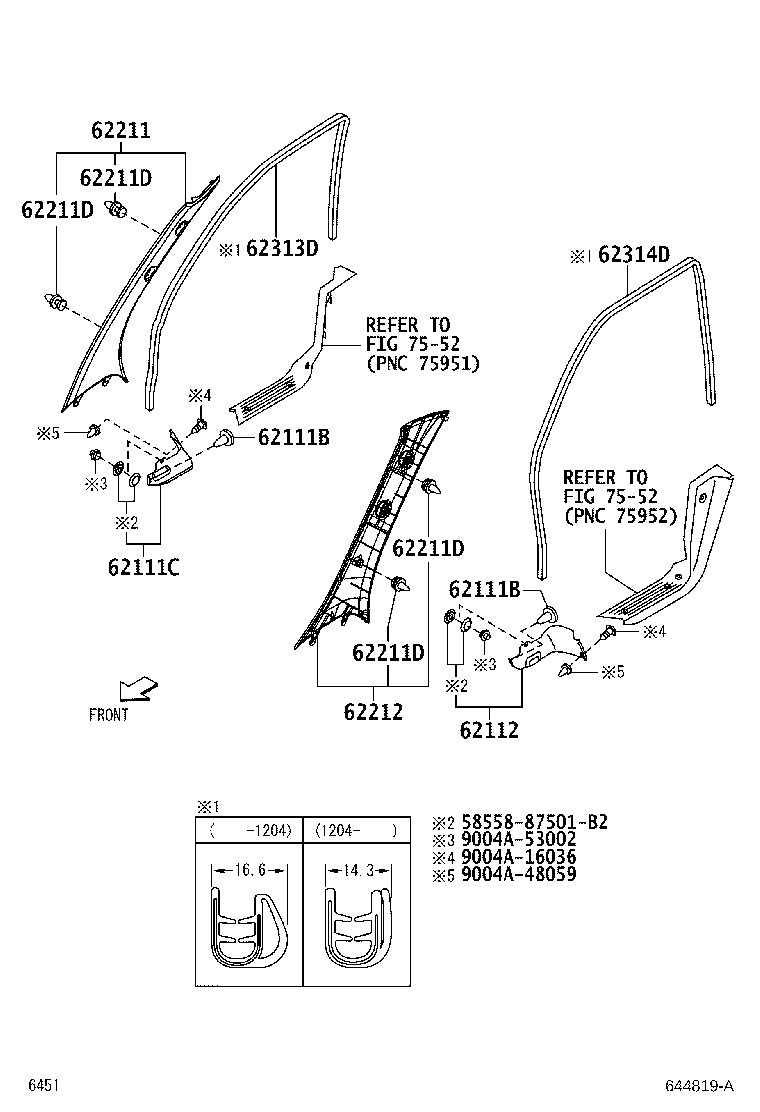 67771-87705 RETAINER, QUARTER TRIM product image