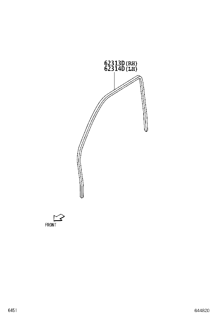 62313-BZ141 TRIM, FRONT DOOR OPENING, RH product image