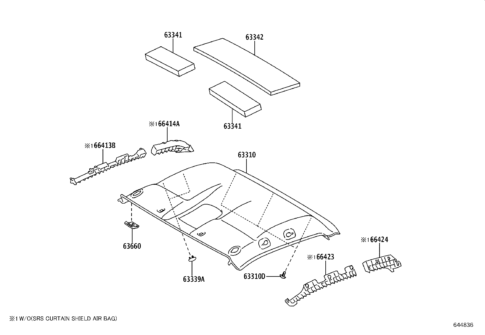 63310-0KP30 HEADLINING ASSY, ROOF product image