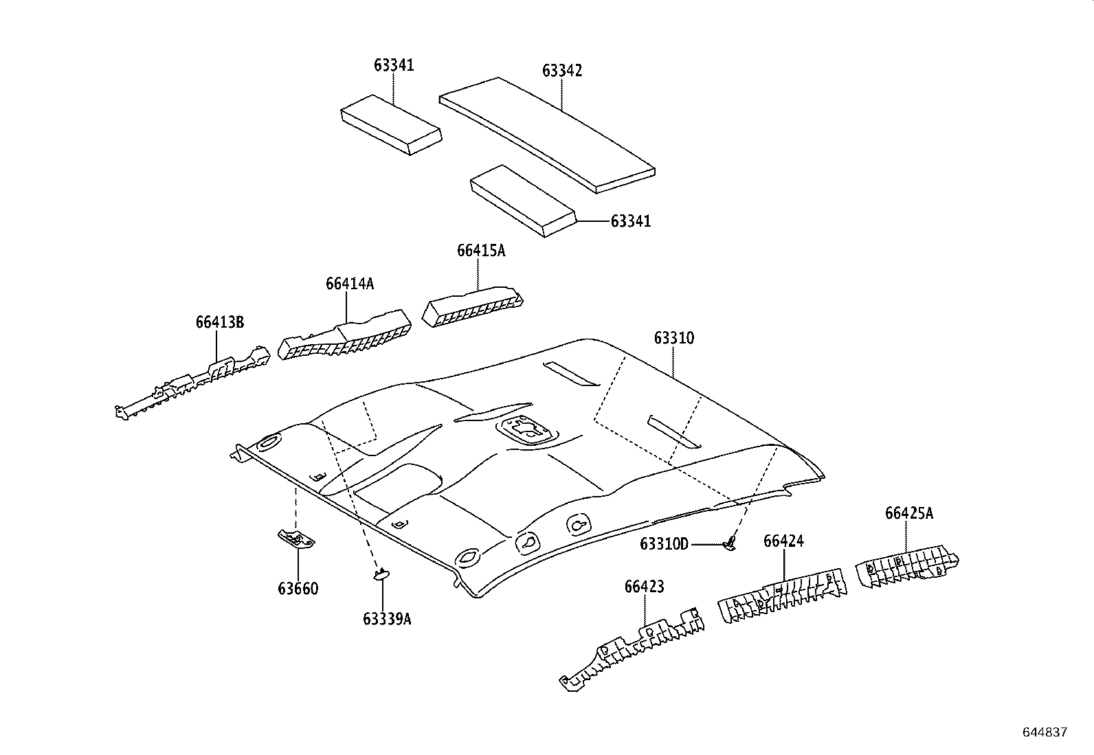63310-0KP30 HEADLINING ASSY, ROOF product image