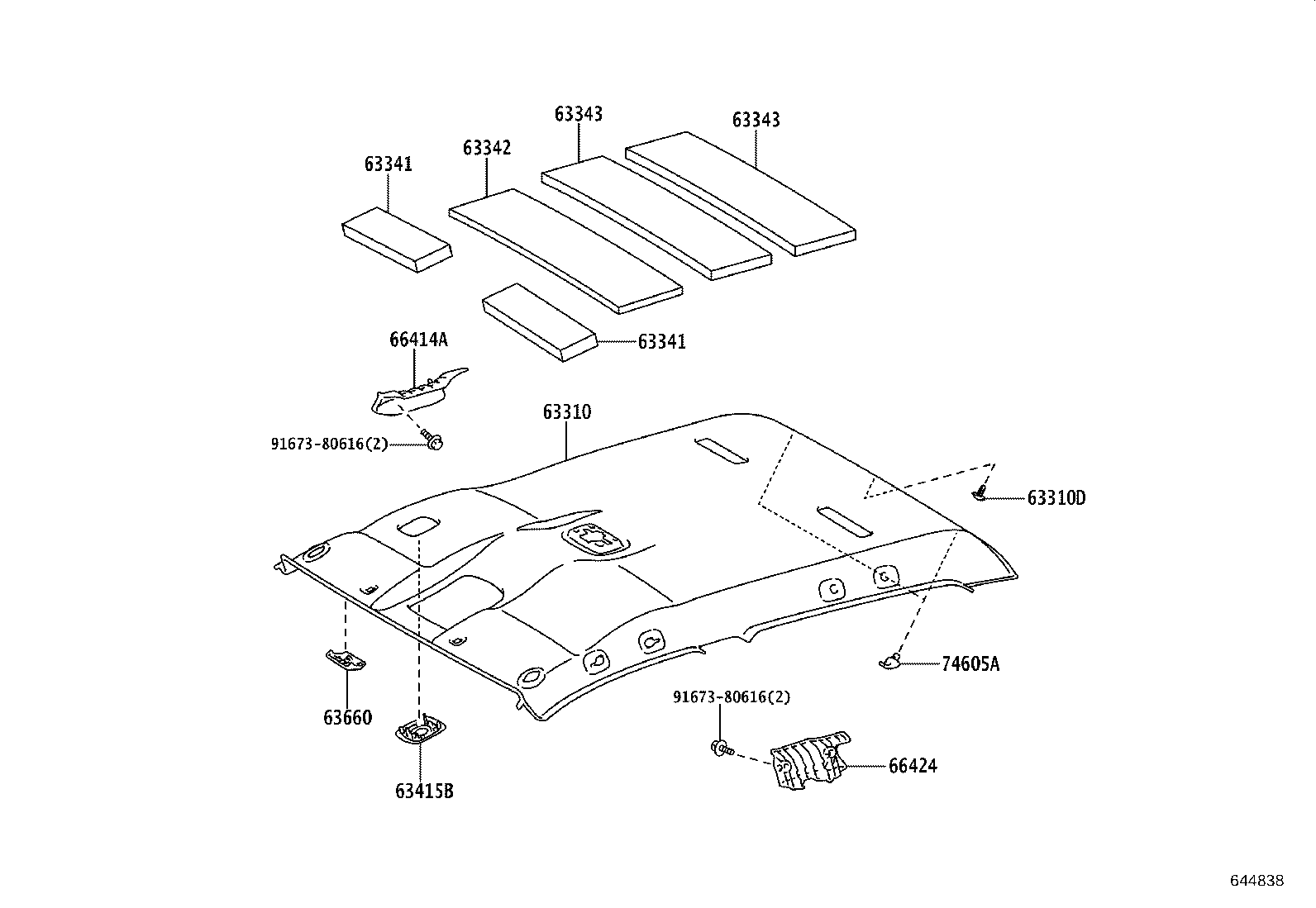 63310-0KX70-C0 HEADLINING ASSY, ROOF product image