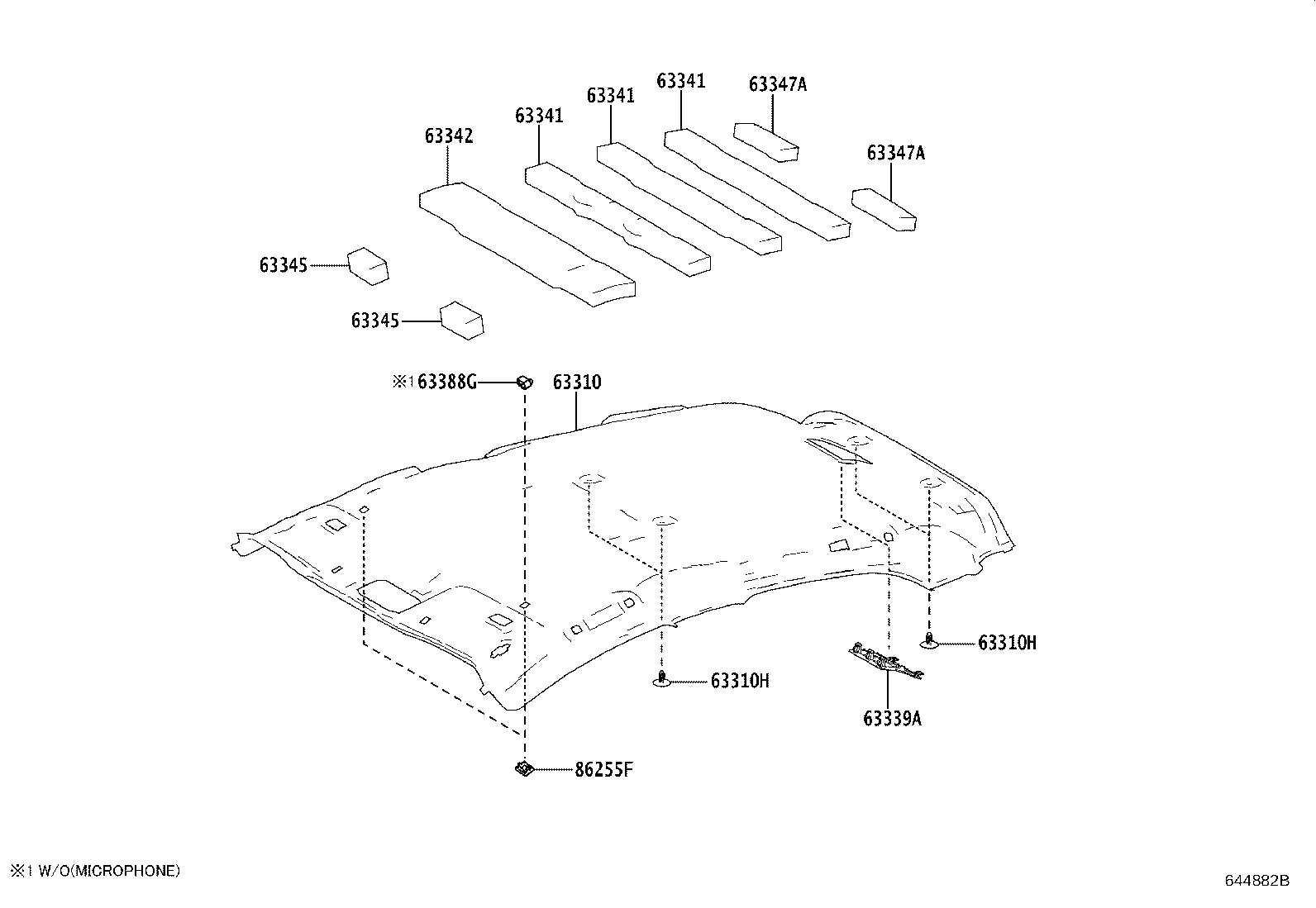 63341-K0020 PAD, ROOF SILENCER, NO.1 product image