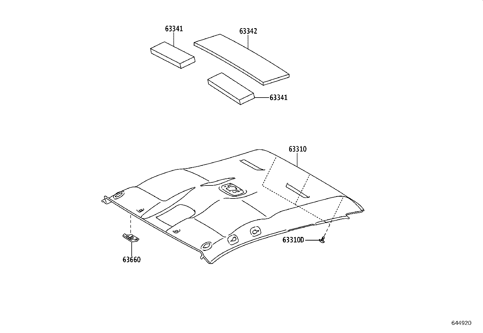 63310-0KX70-C0 HEADLINING ASSY, ROOF product image