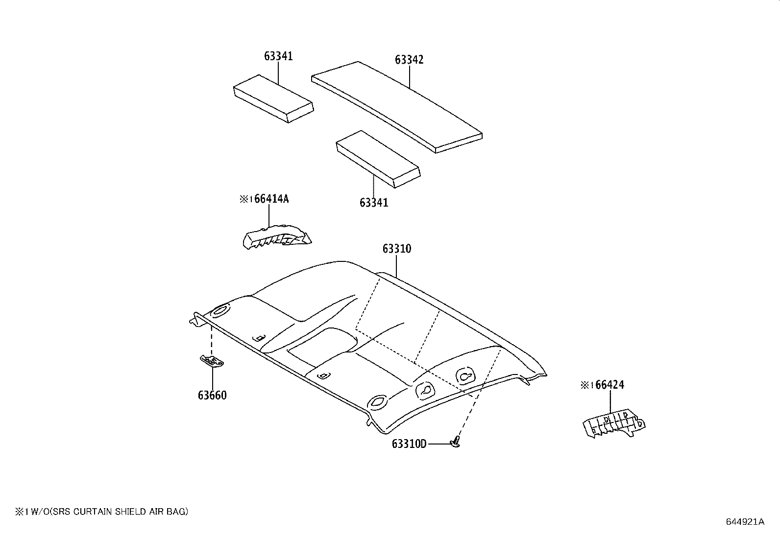 63310-0KX70-C0 HEADLINING ASSY, ROOF product image