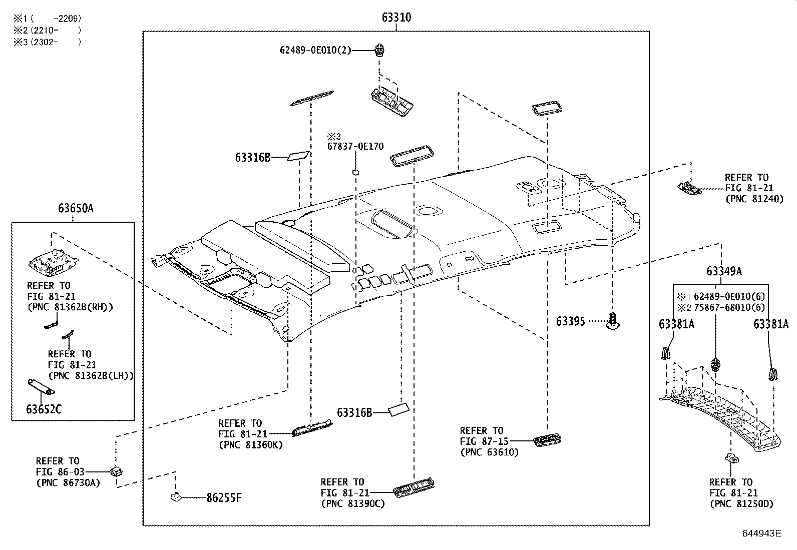 Toyota 63306-08060-B2 TRIM SUB-ASSY, SUNSHADE