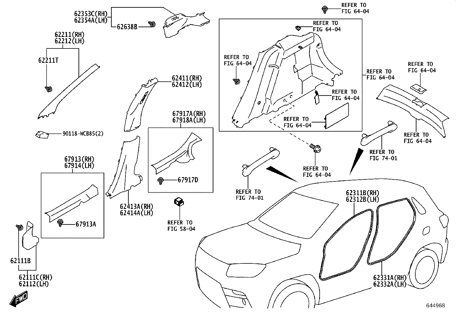 62331-WC002 WEATHERSTRIP, REAR DOOR OPENING TRIM, RH product image
