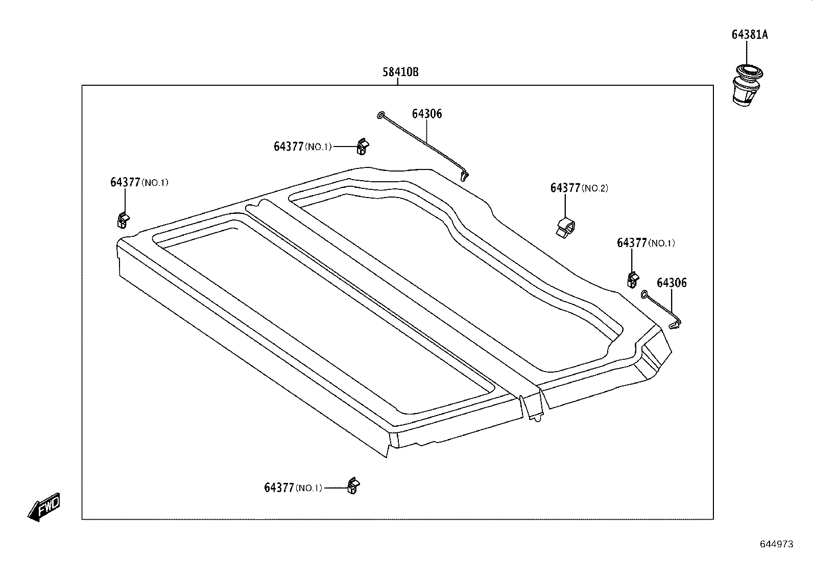 64376-WC001 CUSHION, PACKAGE TRAY TRIM product image