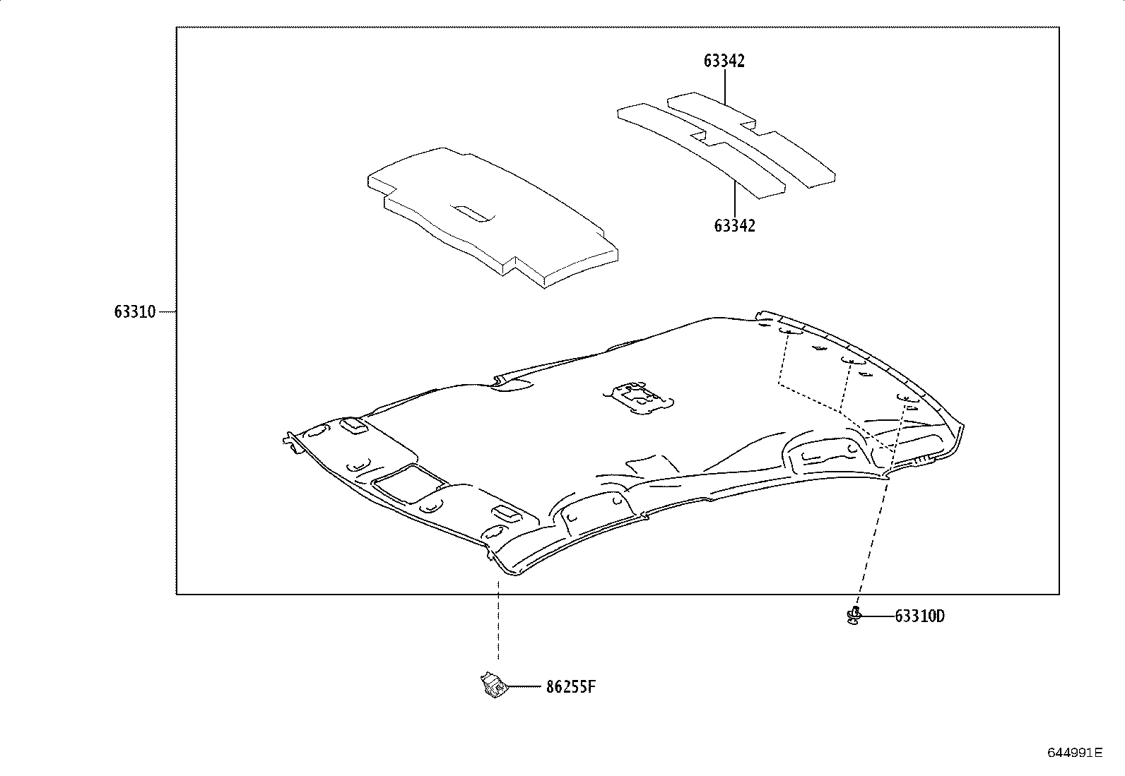 63341-02580 PAD, ROOF SILENCER, NO.1 product image