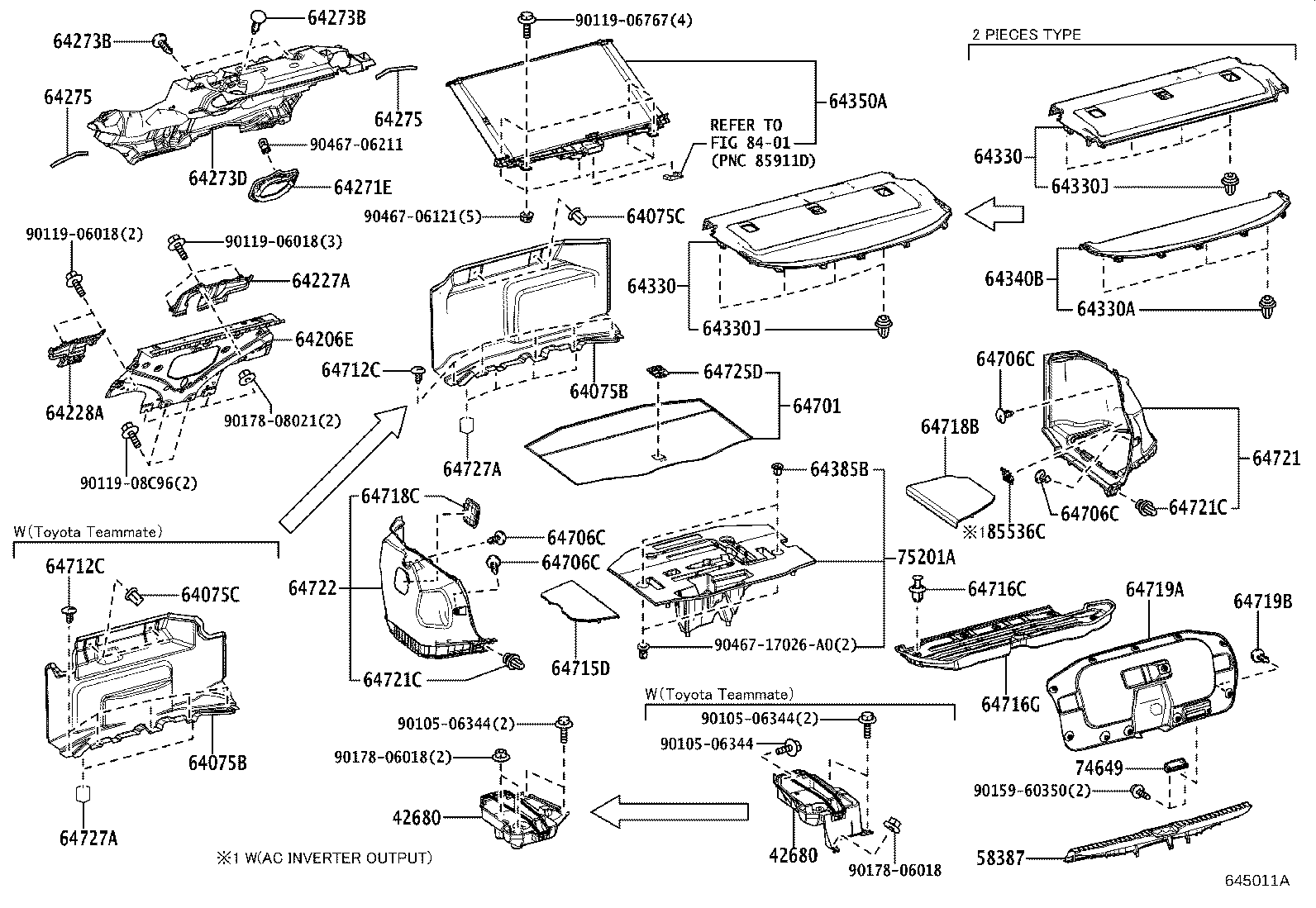 Toyota 58387-62030-C0 PLATE, REAR FLOOR FINISH