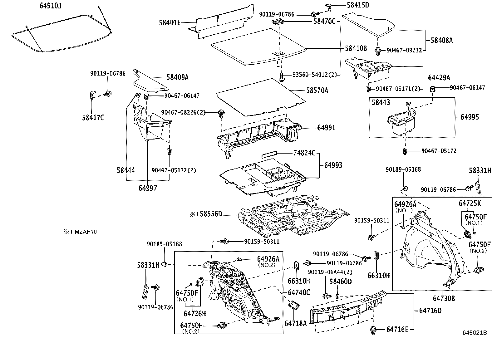 58331-76010 BRACKET, LUGGAGE COMPARTMENT TRIM, NO.1 product image