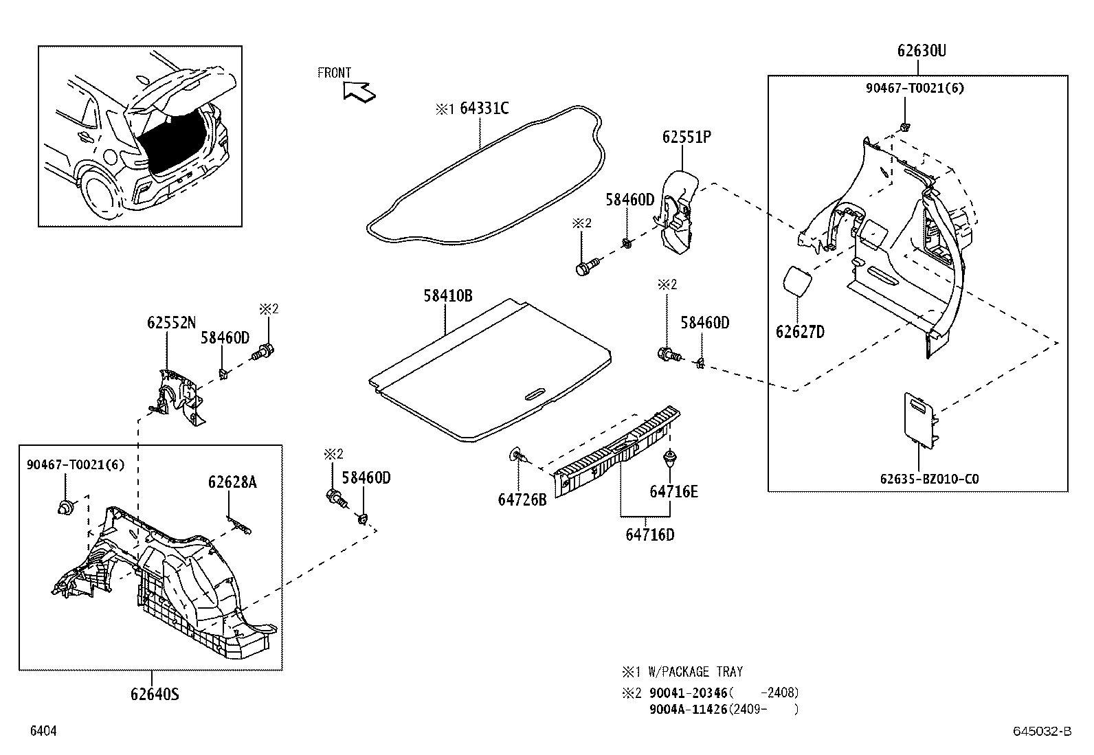 62630-BZ080-C0 PANEL ASSY, QUARTER TRIM, REAR RH product image