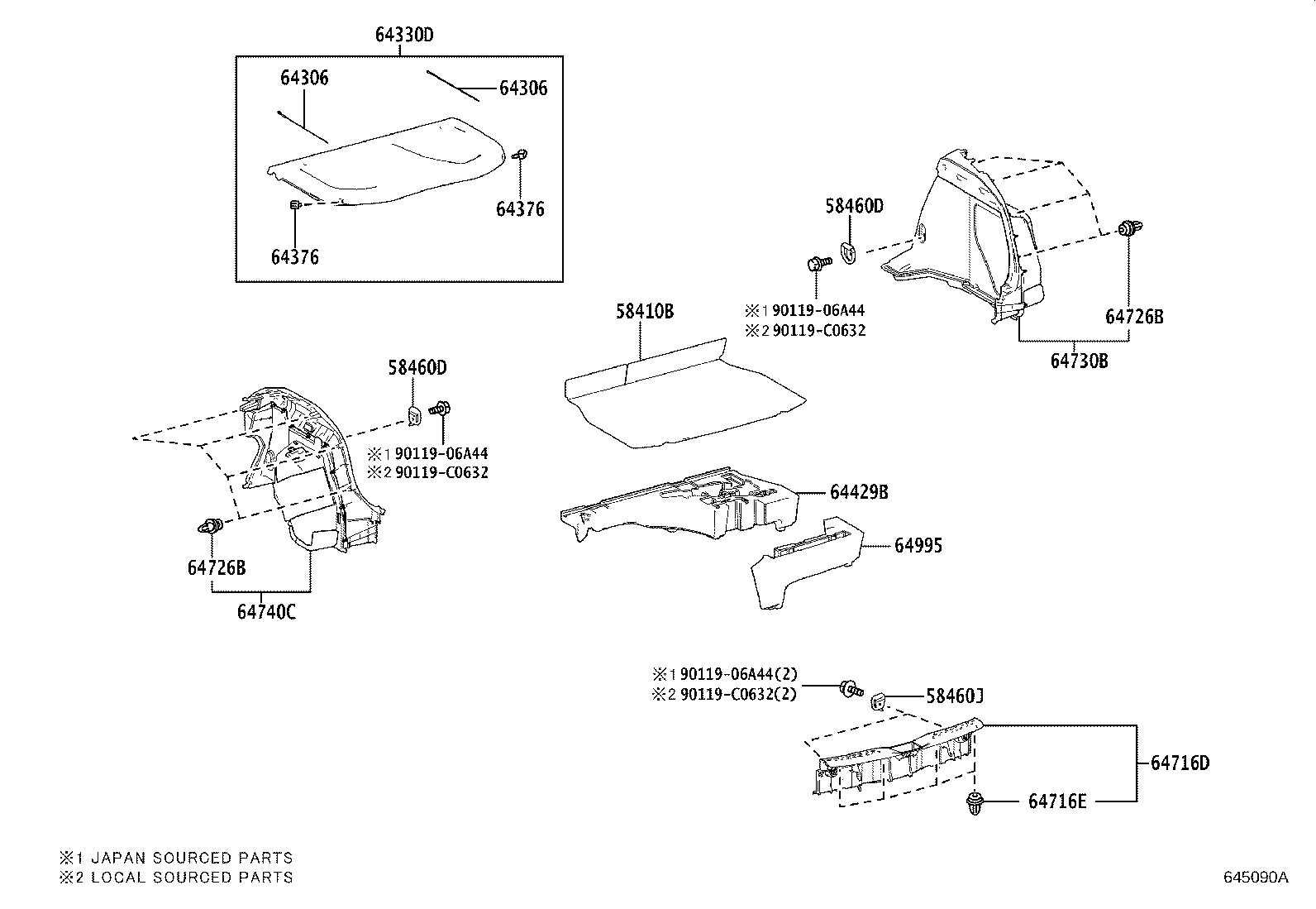 64306-F4020 SUSPENDER SUB-ASSY, PACKAGE TRAY TRIM product image