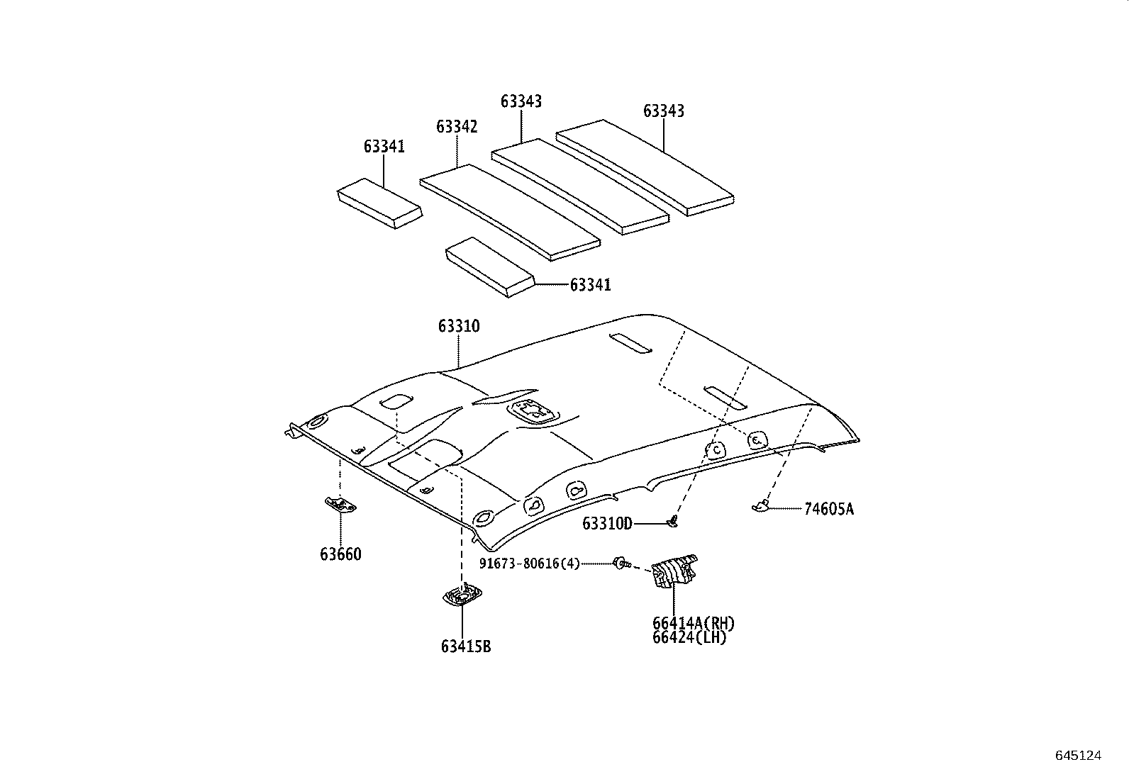 63310-F0170-B0 HEADLINING ASSY, ROOF product image