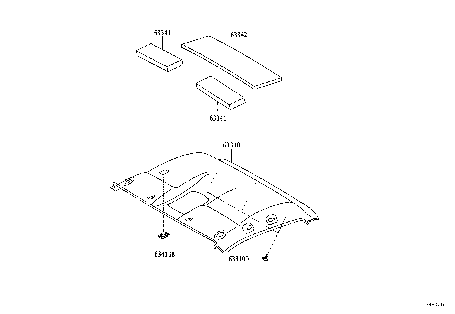 63310-F0170-B0 HEADLINING ASSY, ROOF product image