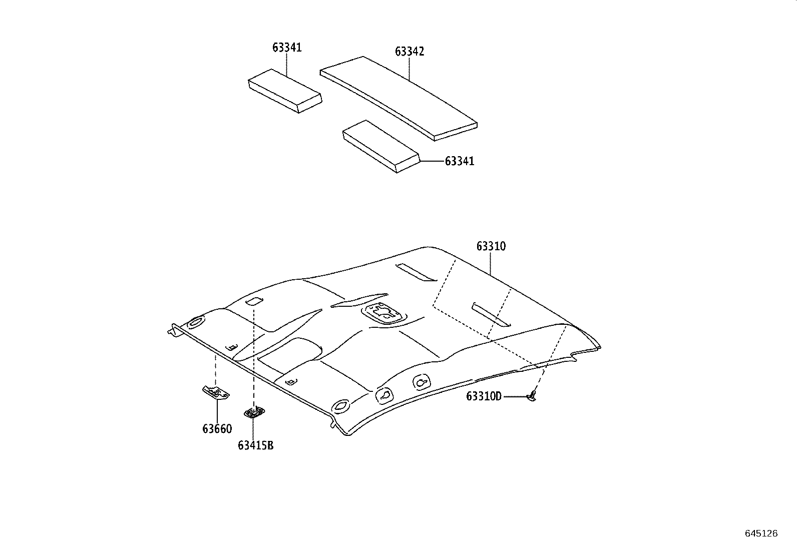 63310-F0170-B0 HEADLINING ASSY, ROOF product image