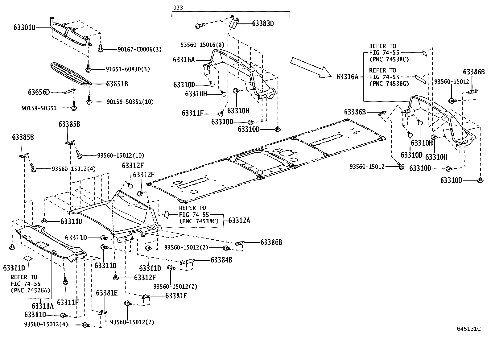 63341-0S030 PAD, ROOF SILENCER, NO.1 product image