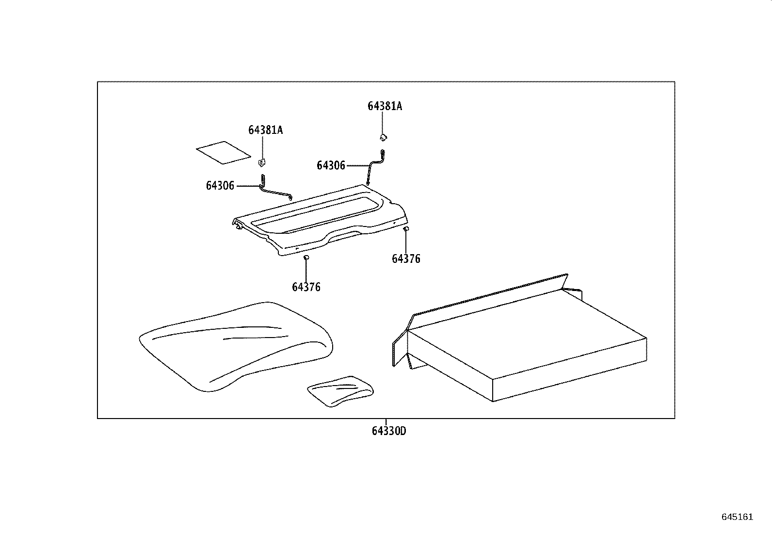64306-52080 SUSPENDER SUB-ASSY, PACKAGE TRAY TRIM product image