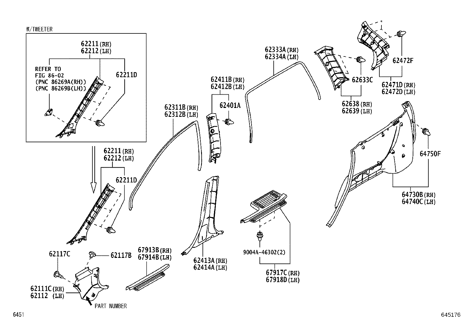 62333-BZ060 TRIM, REAR DOOR OPENING, RH product image