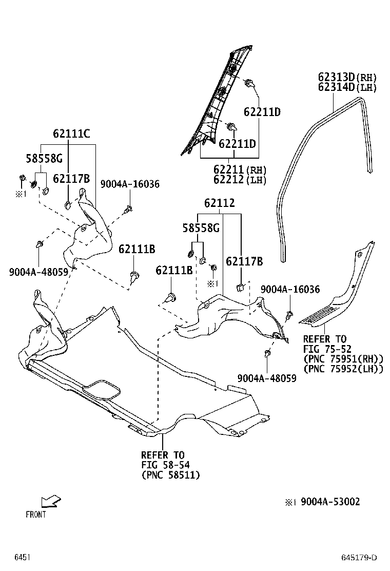 62313-BZ150 TRIM, FRONT DOOR OPENING, RH product image