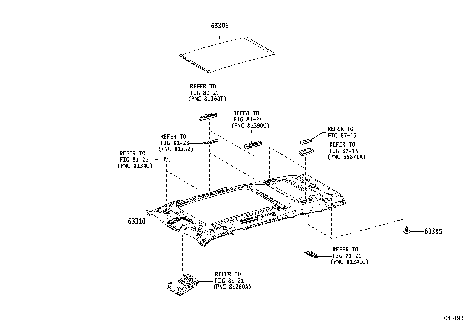 63341-0E180 PAD, ROOF SILENCER, NO.1 product image