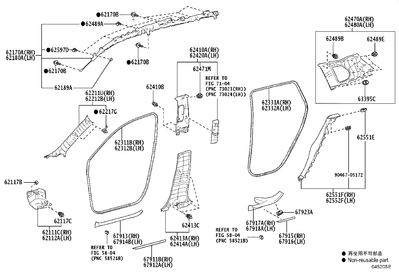 Toyota 62220-0A200-C1 GARNISH ASSY, FRONT PILLAR, LH
